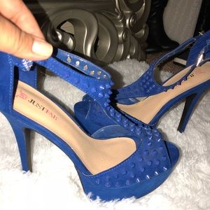 Just Fab Blue cobalt Spike Heels